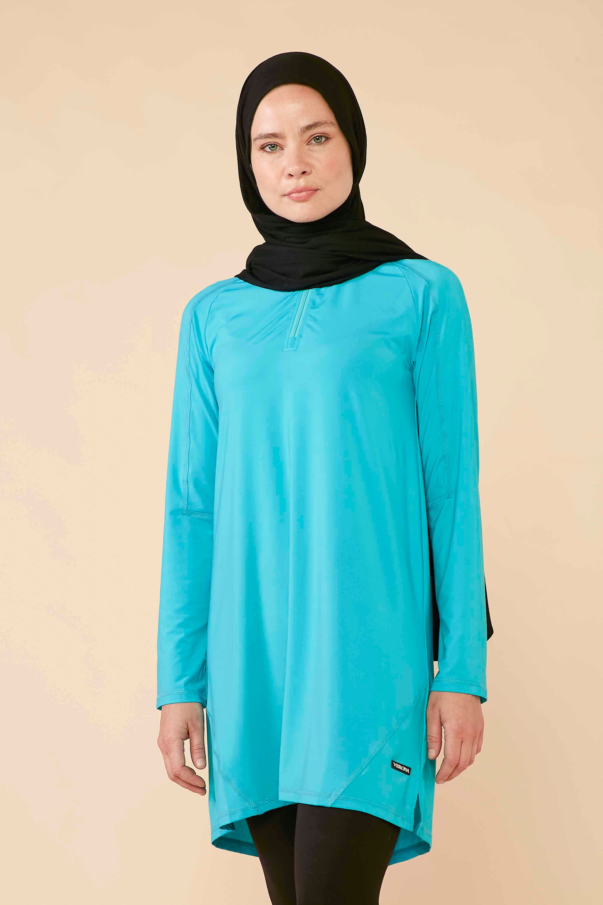 Isabella Modest Athletic Top - Sea Blue